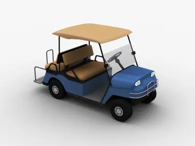 Golf Cart Lowpoly Low-poly 3D model
