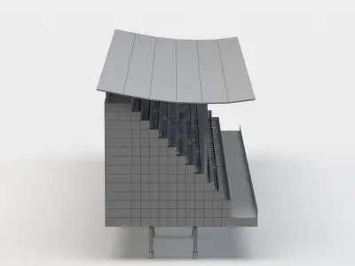 Visitors tribune Low-poly 3D model