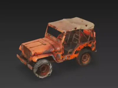 Rustland Relic Jeep 3D Model Low-poly 3D model