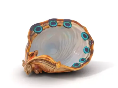 Peacock Shell Ornament model pack Low-poly 3D model