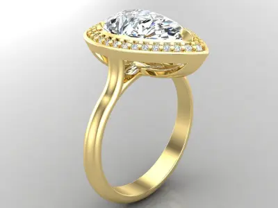 Ring M55 The luxury female ring with gems wedding 3D print model
