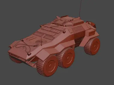 Armored  army car 3D model