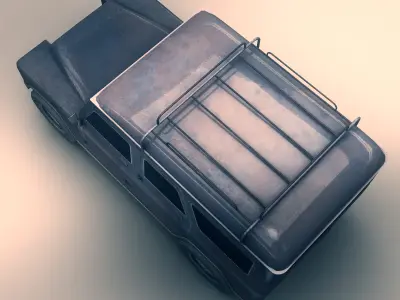 SUV 2 old land rover Low-poly 3D model