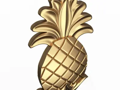 Pineapple Wood Carving Low-poly 3D model