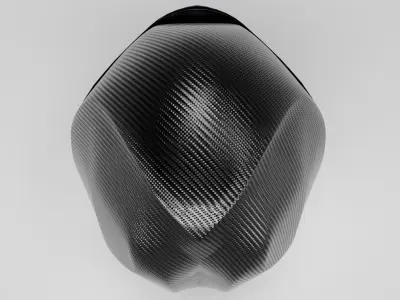 Helmet carbon fiber Low-poly 3D model