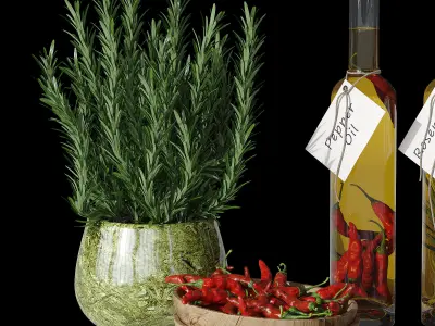 Kitchen decorative set 3D model