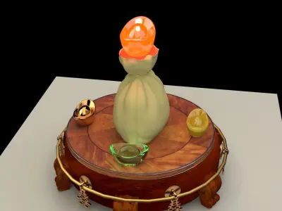 Chinese money bag 3D model purchase