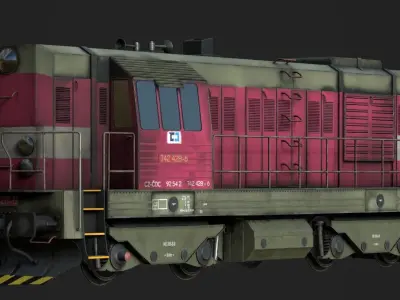 Locomotive T 742 Low-poly 3D model