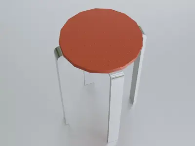 Tabouret-Stool With Metal Leg Low-poly 3D model