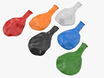 Flat Balloon Low-poly 3D model