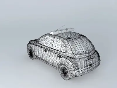 Nissan March Micra Albanian Police Car Free 3D model