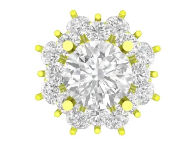 A7501 HongKong Style Diamond Women Engagement Ring 3D Model 3D print model