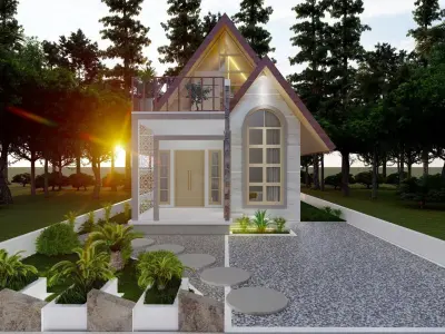 DESAIN RUMAH UNIK 3D model