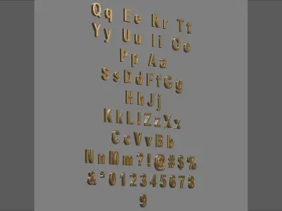 Volumetric letters numbers symbols for cnc 3d print Pack 3D print model