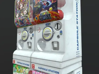 Gacha Capsule Machine Low-poly 3D model