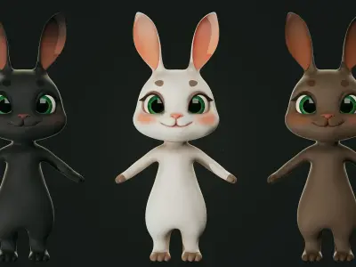 GAME-READY 3D Character - Bunny Jessica Low-poly 3D model