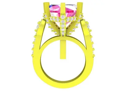 A7691 Luxury Heart Diamond Women Ring 3D Print 3D print model