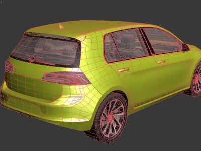 Generic car v4 Low-poly 3D model