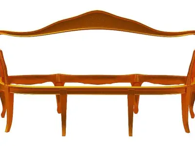 Classical sofa frame Low-poly 3D model