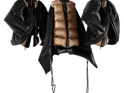 Jacket Moncler Elina on a Hanger 3D model
