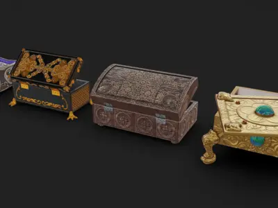 Jewelry Boxes 02 Low-poly 3D model