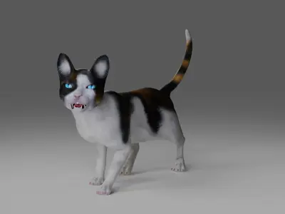 Calico Cat  Rigged in Blender  Low-poly 3D model