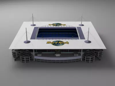 Modern Football Stadium Architecture 3D Model Low-poly 3D model