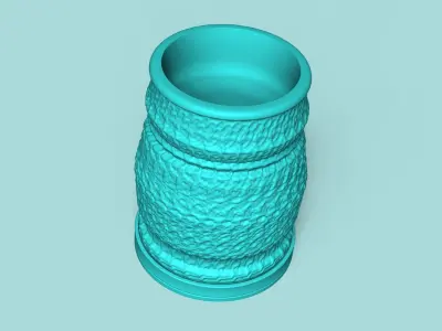 Vase 10 with Plate - Simple Plant Pot - Home Decor 3D print model