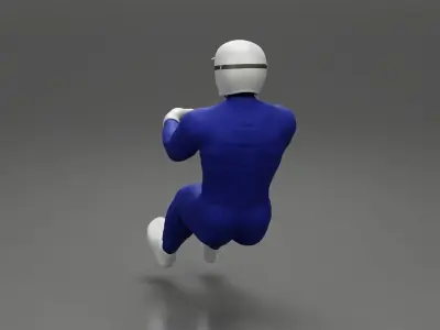 Racing driver in the car  3D print model