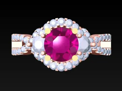 Diamond Ring - Womens Rings - N2396 3D print model