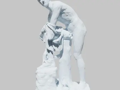 Hermes statue 3D model Low poly ancient sculpture 3D print model