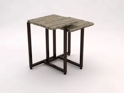 SIDE TABLE---Square and tripod in T 3D model