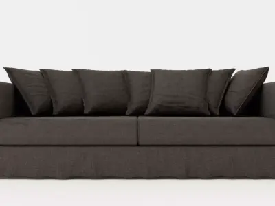 Le Grand Air 3-Seater Sofa Linen - Smokey Granite Low-poly 3D model