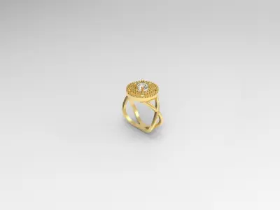 Woman Ring with stones exclusive design 3D print model