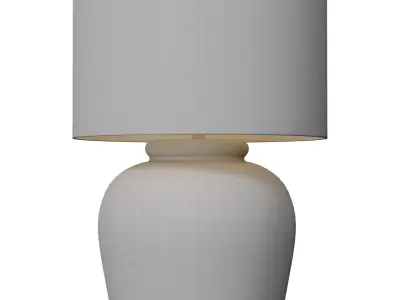 Rustic style Cement European Provence Nightstand Table Lamp 3D model