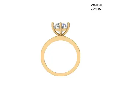 Single-Stone-Ring 3D print model