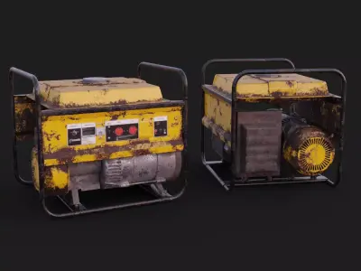 Petrol Diesel Gas Generator For Backup Power 3D Asset Low-poly 3D model