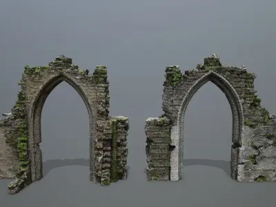 Ruin Gate Low-poly 3D model