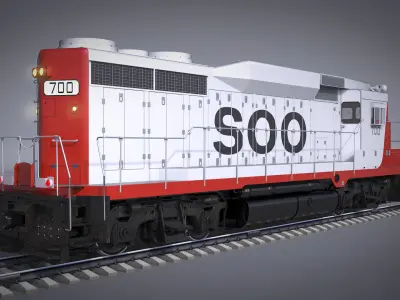 Locomotive GP30 700 SOO Line 3D model