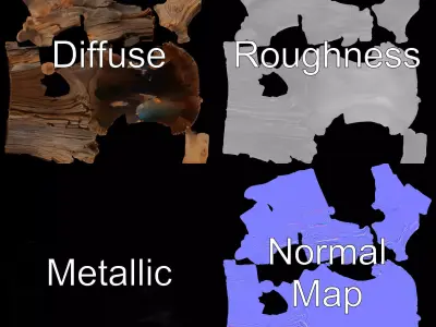 Rustic Wood Log model pack Texture