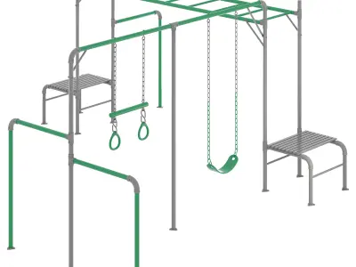 JUNIOR JUNGLE KURANDA MONKEY BARS 3D model