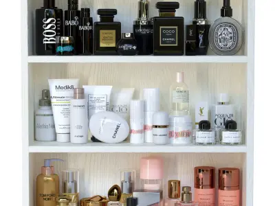 Shelf with cosmetics in a beauty salon 12 3D model