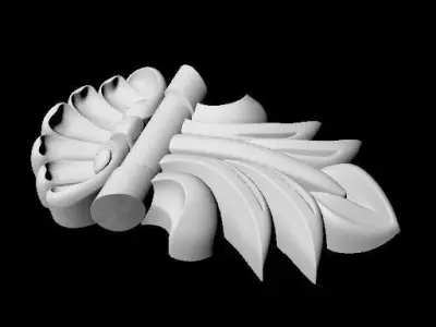 Central decor ornament for furniture 3D model 216