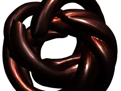 Abstract Copper Wire Coil Sculpture Low-poly 3D model