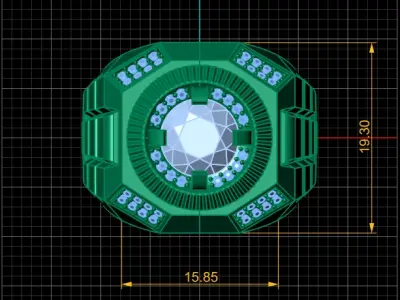 ELEGANT BLUE SAPPHIRE RING 3D PRINTABLE MODEL  3D print model
