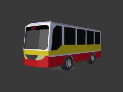 Bus in VietNam Low-poly 3D model