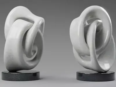 Modern abstract sculpture 037 Low-poly 3D model