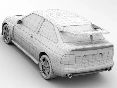 Compact car Low-poly 3D model