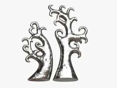 Abstract Tree Ceramic Figurine Set 06 v3 3D model