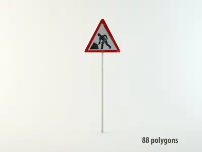Road work signs 3D model